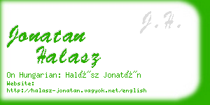 jonatan halasz business card